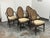 Late 20th Century McGuire Furniture Oval Glass Top Dining Table + Six Double Cane Back Dining Armchairs, Vintage Set For Sale - Image 5 of 15