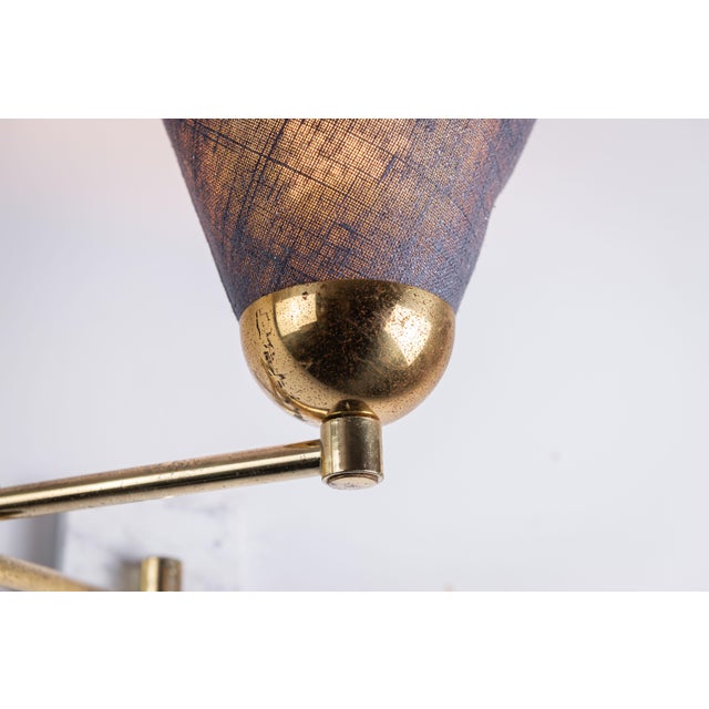 Gold Folding Arm Wall Lamp with Marble Base For Sale - Image 8 of 9