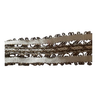 Late 20th Century Scalamandre Imported Gold Gilt on Antique White Silk Trim- 11 Yards For Sale