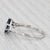 2010s 1.82ctw Round Blue Sapphire Diamond Ring Platinum Size 5 Gia Engagement For Sale - Image 5 of 8