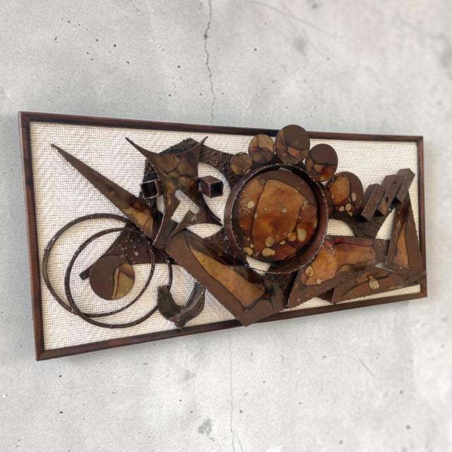 Danish Brutalist Metal Wall Sculpture by Henrik Horst, 1970s For Sale - Image 3 of 18