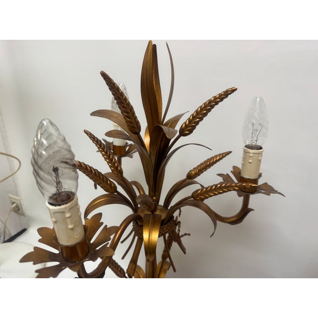 Gold Vintage Table Lamps, 1970, Set of 2 For Sale - Image 8 of 11