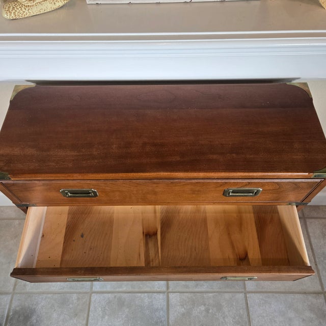 1990s Harden Furniture Campaign Style Wood Chest of Drawers For Sale - Image 9 of 14