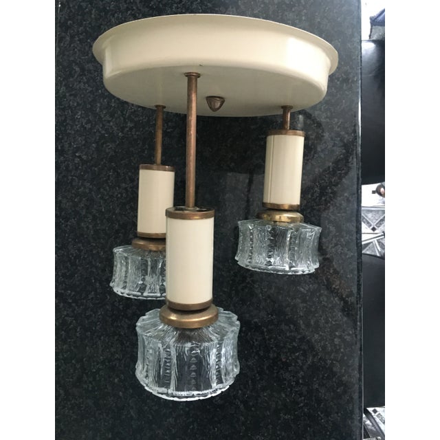 Gold Pendant Lamp in Metal and Glass, 1960s For Sale - Image 8 of 18