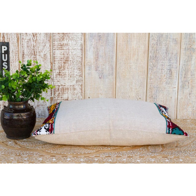 Czaee Linen Tribal Border Pillow For Sale In Los Angeles - Image 6 of 9