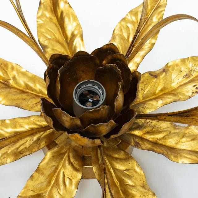 Metal Hollywood Regency Ceiling Lamp by Hans Kögl, 1980s For Sale - Image 7 of 9