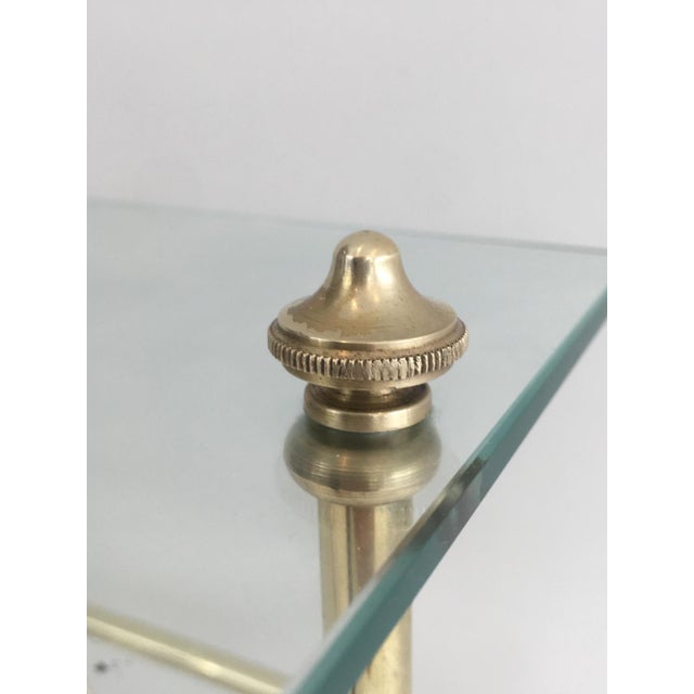 Metal Neoclassical Brass and Glass Magazine Rack. French Work by Maison Jansen For Sale - Image 7 of 12