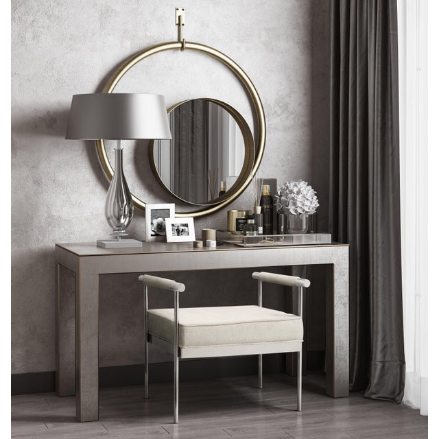Neutral colors on dramatic upholstery make the Diva bench a luxe addition to any space. Fab in a foyer or bedazzled near a...
