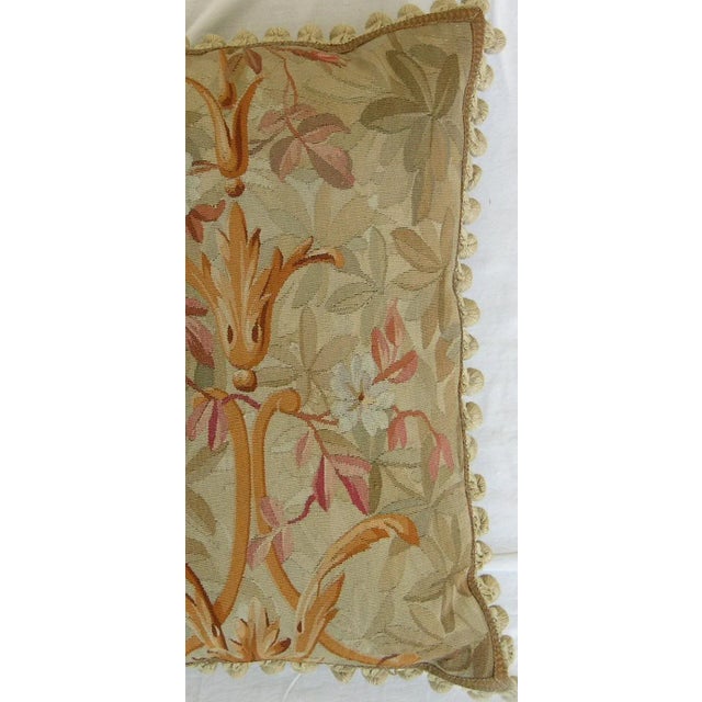 Tan Circa 1860 Antique French Aubusson Tapestry Pillow For Sale - Image 8 of 10