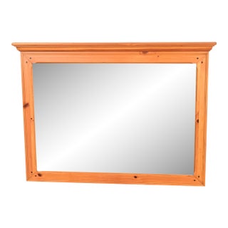 Ethan Allen American Colonial Solid Pine Framed Wall Mirror For Sale