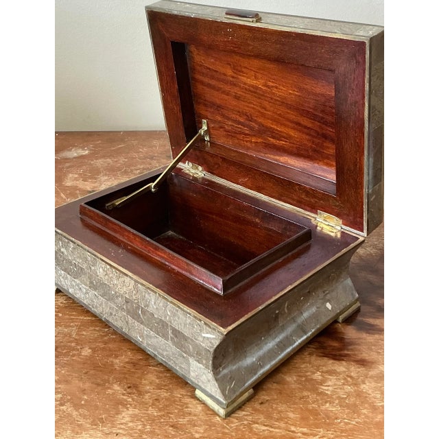Vintage Boho Tessellated Stone Box For Sale - Image 9 of 12