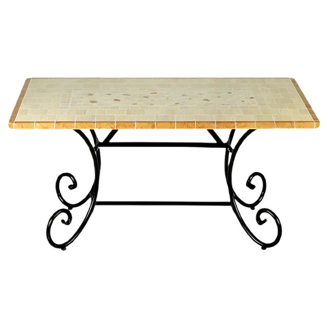 Rectangular Sapphire Marble Mosaic Table from Egram For Sale