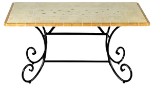 Rectangular Sapphire Marble Mosaic Table from Egram