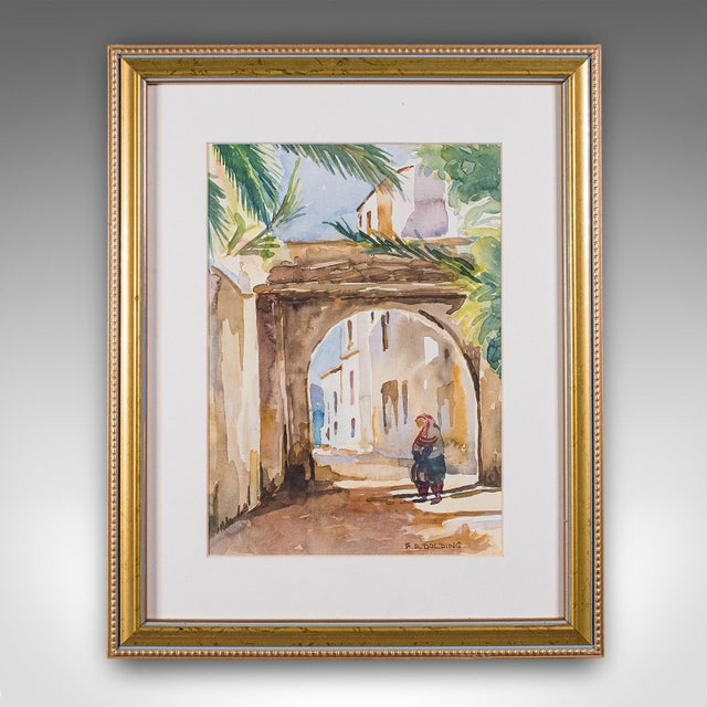 This is a vintage watercolour painting 'Turkey'. An English, framed cityscape picture by FA Dolding, dating to the mid...