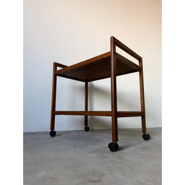 Wood Mid-Century Modern Møbelfabrikken Teak & Tile Top Bar Cart For Sale - Image 7 of 17