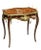 Marquetry Elegance – Louis XV-Inspired Side Table With Ornate Gold Leaf Accents & Graceful Cabriole Legs For Sale