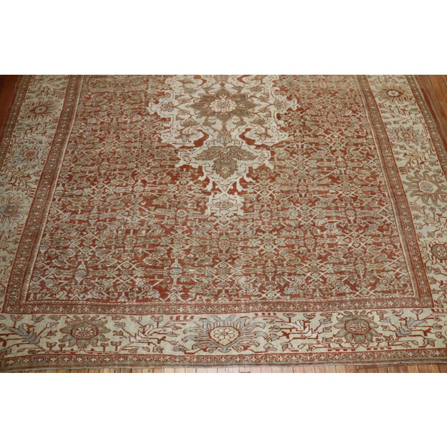Textile Antique Oversize Square Persian Mahal Sultanabad Rug - 11'2" x 12'4" For Sale - Image 7 of 11