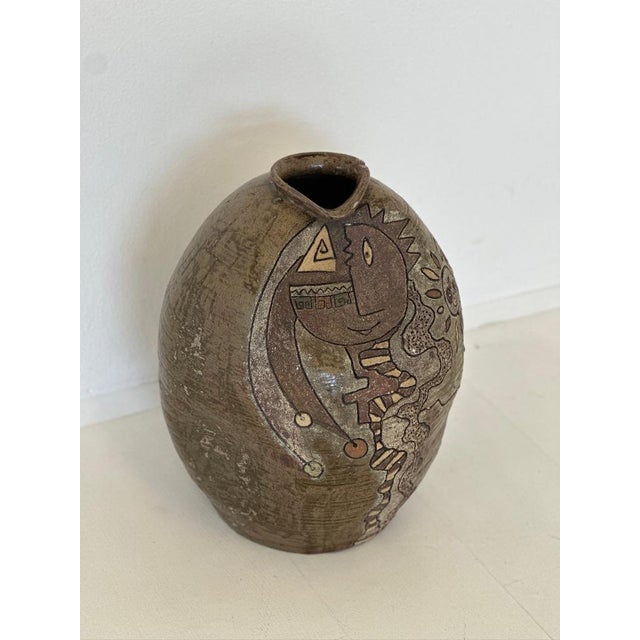 1970s Vintage Vase with Geometric and Abstract Designs, 1970s For Sale - Image 5 of 8