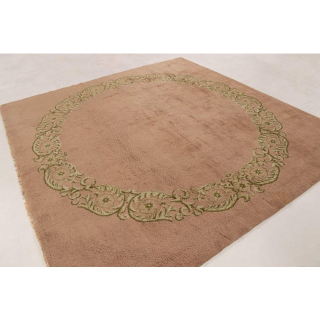 Traditional Vintage French Floral Wool Square Rug With Cartouches by Rug & Kilim, 1950-1959 For Sale - Image 3 of 9