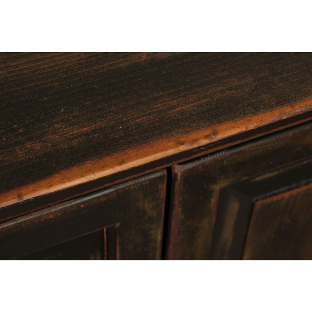 Wood Rustic Farmhouse Style Distress Painted Storage Cupboard For Sale - Image 7 of 12