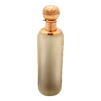 Perfume Bottle in Glass and 15k Gold For Sale