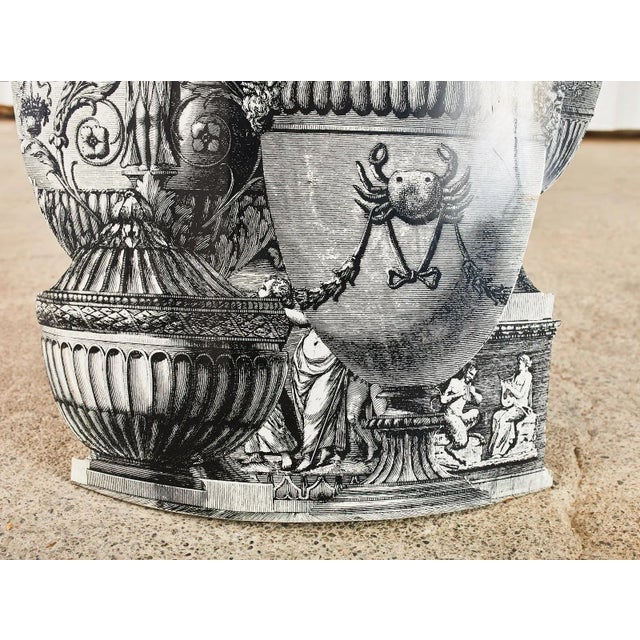 Black Fornasetti Neoclassical Trompe l'Oeil Vasi Antichi Umbrella Stand For Sale - Image 8 of 13
