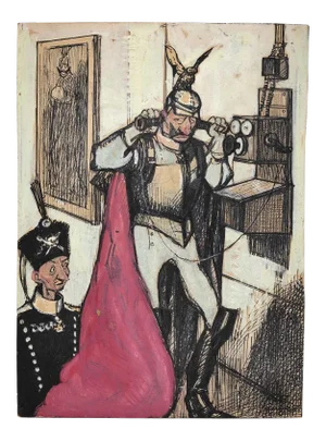 Gabriele Galantara - Kaiser - Original Ink / Tempera - 1908