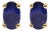 14K Yellow Gold 5x3 MM Oval Blue Sapphire Solitaire Stud Earrings For Sale