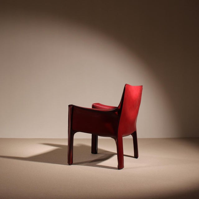 Vintage Cab 414 Chair in Leather by Mario Bellini for Cassina, 1982 For Sale - Image 17 of 18