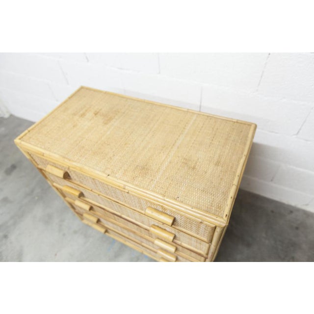 Rattan Chest of 5 Drawers, 1970 For Sale - Image 3 of 16