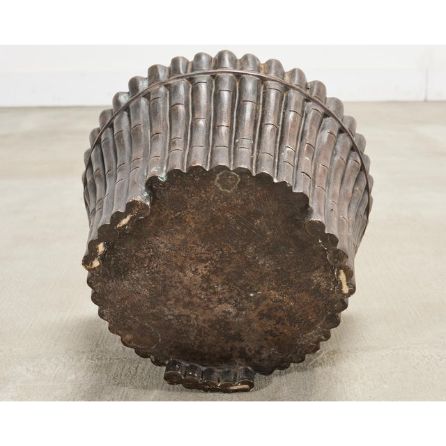 Set of Three Bronzed Faux-Bamboo Jardinières or Planters For Sale - Image 10 of 17