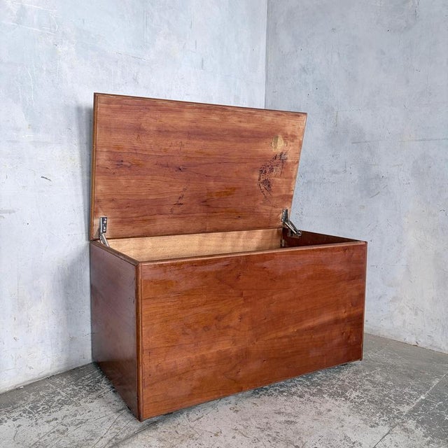 Brown Mid-Century Teak Storage Blanket Box Chest on Castors, 1960s For Sale - Image 8 of 10