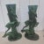 Mid-Century Modern Royal Haeger Pottery Leaping Gazelle ~ Green Pottery Vase [ Pair] 1950s For Sale - Image 3 of 5