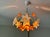 Vintage Italian Murano Style Handblown Swirl Ruffled Shade Pendant, Vintage Amber Brown & White Glass Botanical Chandelier For Sale - Image 9 of 16