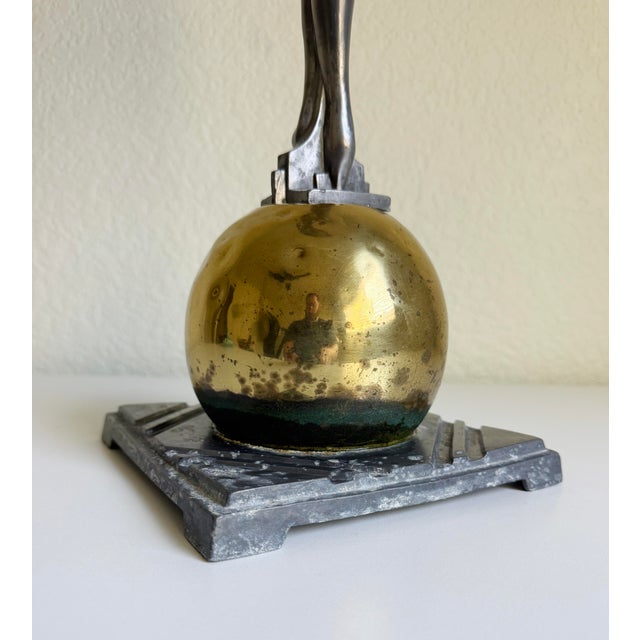 Art Deco Frankart Floor Ashtray "Standing Nude on Ball", 1920s For Sale - Image 10 of 17