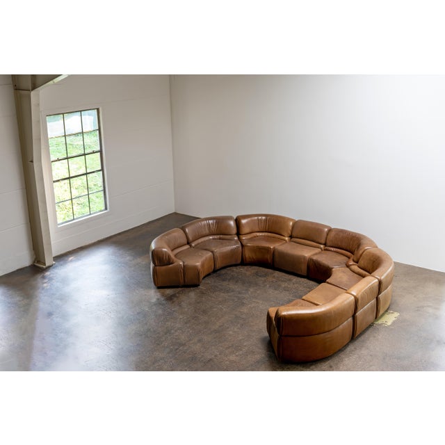 Leather Sofa by Ubald Klug for De Sede, 1970s, Set of 8 For Sale - Image 4 of 13