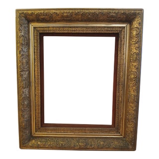 Antique Solid Wood Gold Gilded Frame For Sale