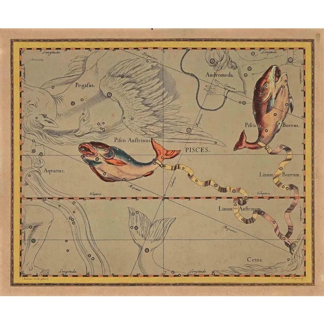 Pisces is an original etching artwork on paper realized by Charles De la Haye after Andrea Stech, in the 18th century....
