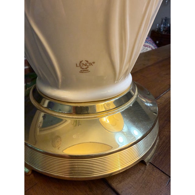 1990s Lenox Iris Table Lamps - a Pair For Sale - Image 11 of 15