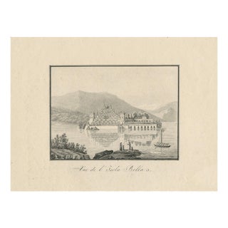 Lake Maggiore View, 1830s, Lithograph on Paper For Sale