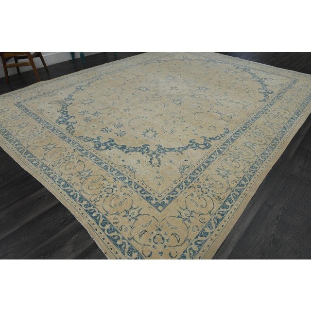 1970s 1970s Vintage Persian Handmade Wool Cotton Orange Area Rug For Sale - Image 5 of 11