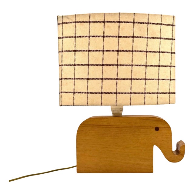 Mid-Century Modern Wood Elephant Table Lamp, 1960s For Sale