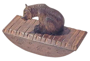 Antique Carved Black Forest Bear Ink Blotter