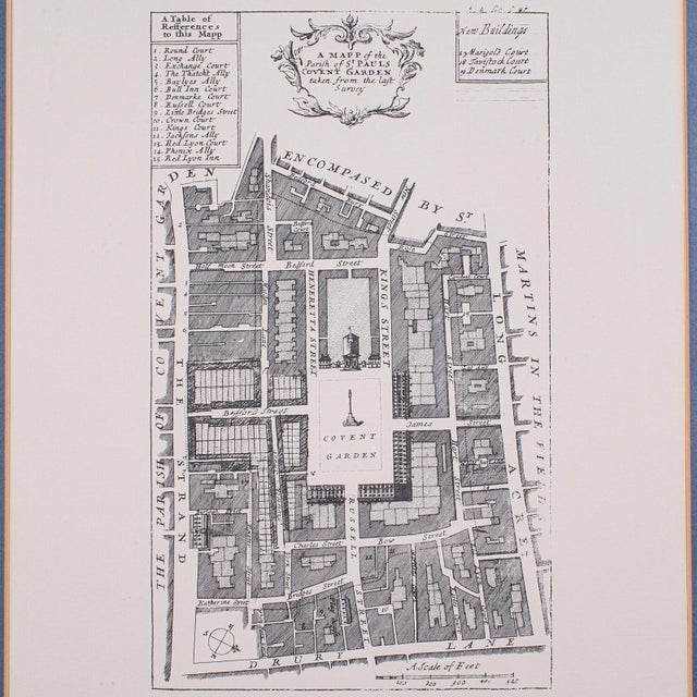 Vintage 18th Century Street Map, London, Covent Garden, the Strand, Cartography For Sale - Image 4 of 11