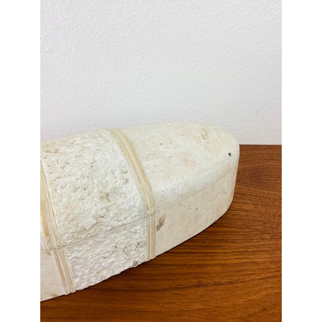 Vintage 1980s Tessellated Stone & Reed Oval Lidded Box / Maitland Smith Style For Sale In Palm Springs - Image 6 of 10