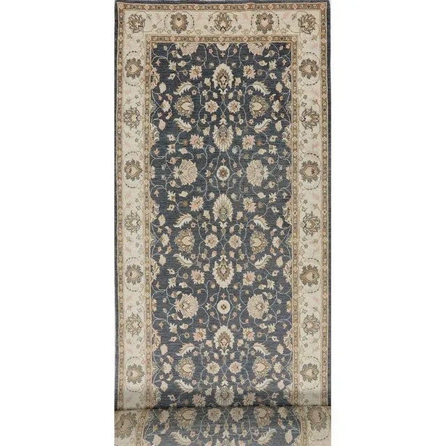 ACTUAL SIZE: 5’0″ x 19’9″ PRIMARY COLOR: Charcoal / Beige AGE: New ORIGIN: Pakistan MATERIALS: Wool FOUNDATION: Cotton...