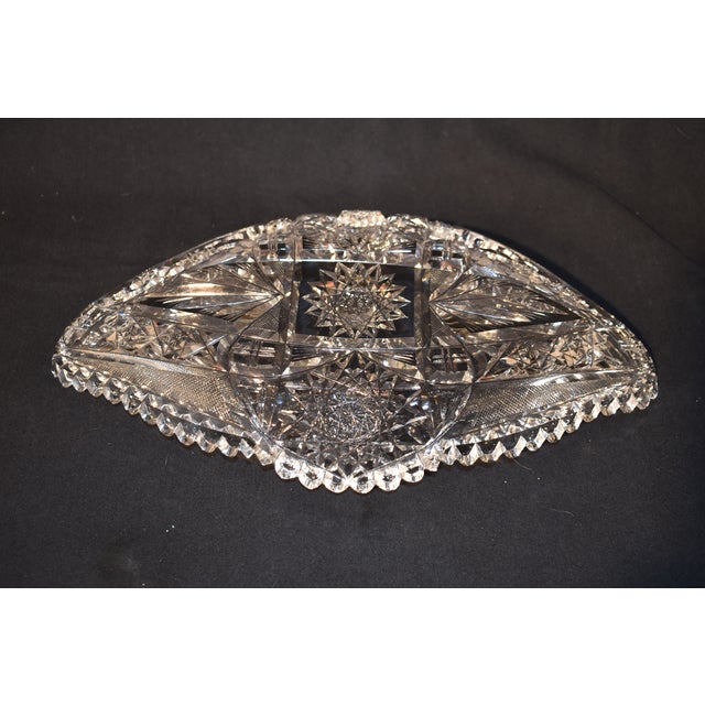 Glass Circa 1920's Cut Glass Serving Dish For Sale - Image 7 of 10