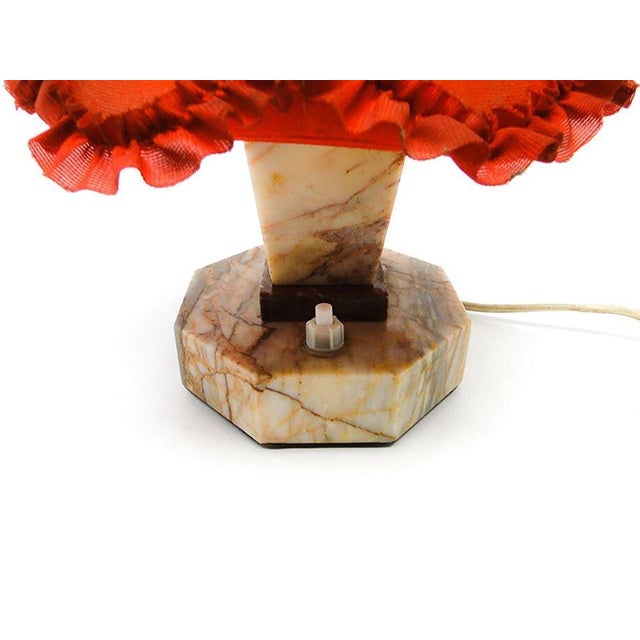 Art Deco Stone Table Lamp, Czechoslovakia, 1930s For Sale - Image 4 of 13