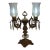 1950s Double-Armed Crystal Hollywood Regency Candelabra Desk Lamp For Sale