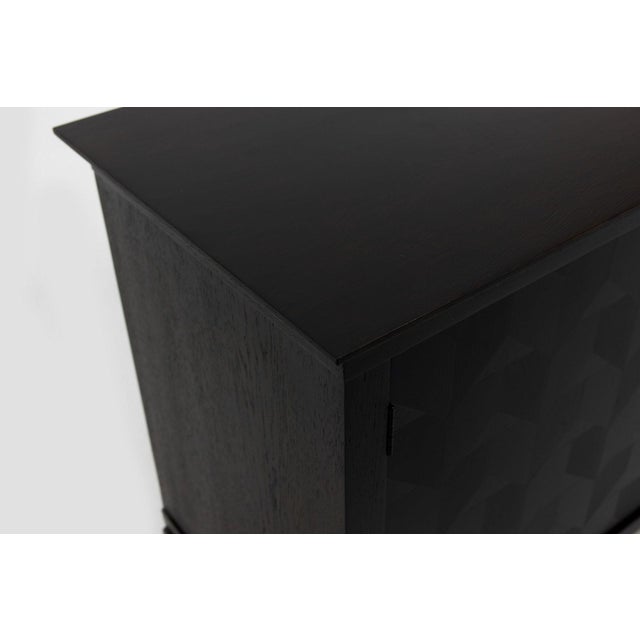 Brutalist Dark Oak Craftsmanship Sideboard with Brass Accents, Germany, 1960s For Sale - Image 4 of 16